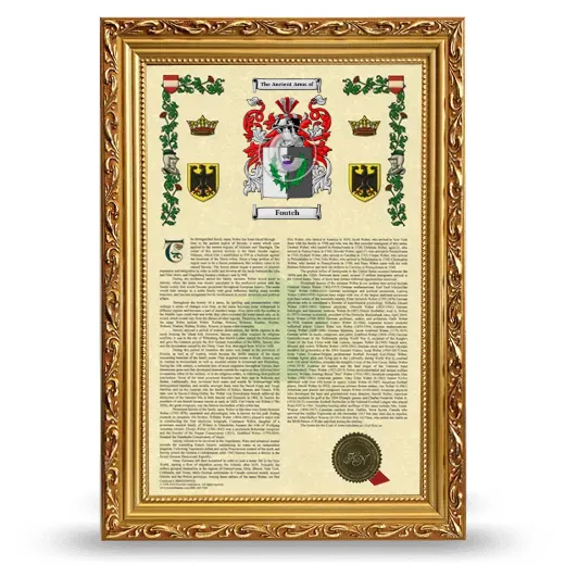 Foutch Armorial History Framed - Gold