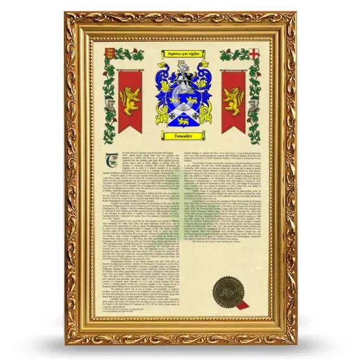 Fowaler Armorial History Framed - Gold