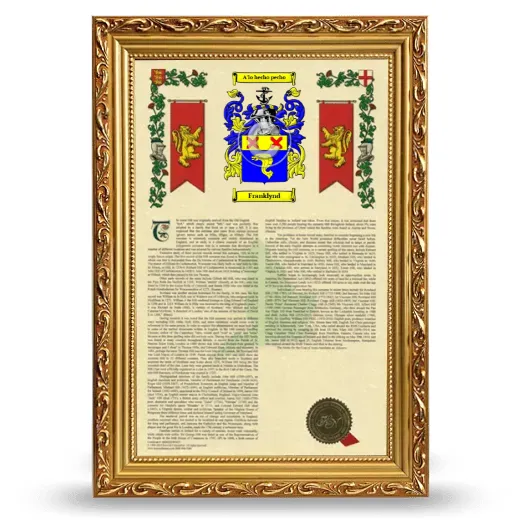 Franklynd Armorial History Framed - Gold