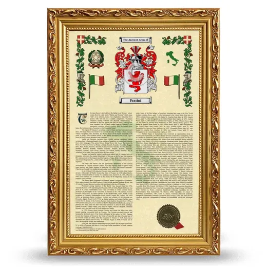 Fratini Armorial History Framed - Gold