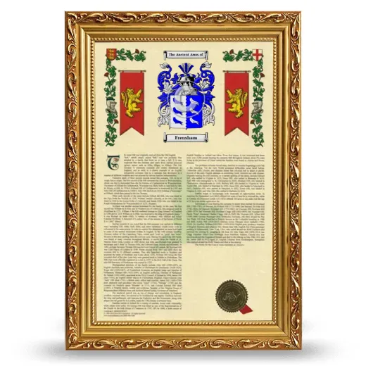 Frensham Armorial History Framed - Gold
