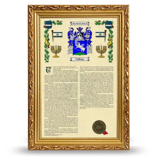 Fridberg Armorial History Framed - Gold
