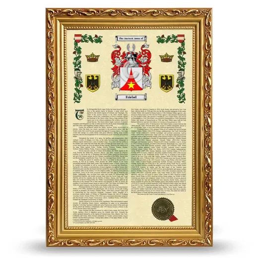 Friebel Armorial History Framed - Gold