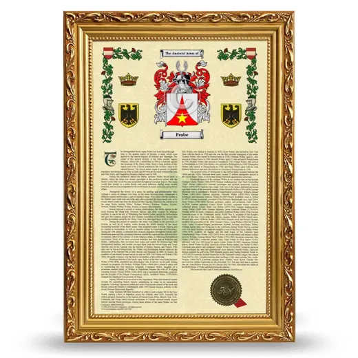Frobe Armorial History Framed - Gold