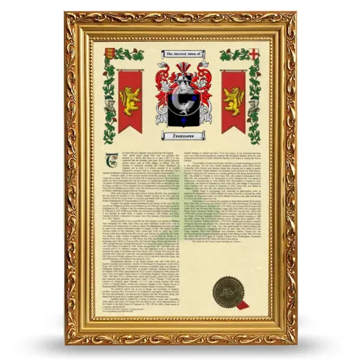 Froxmere Armorial History Framed - Gold