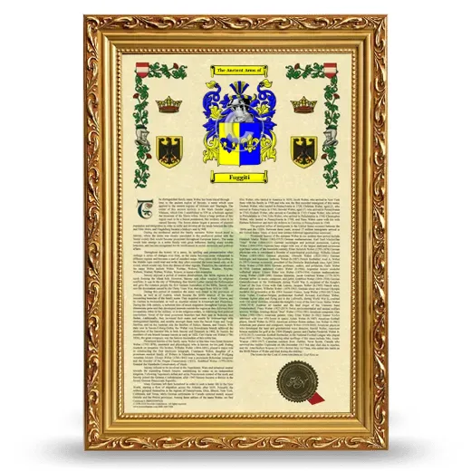 Fuggiti Armorial History Framed - Gold