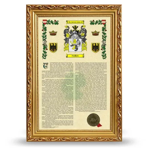 Funken Armorial History Framed - Gold