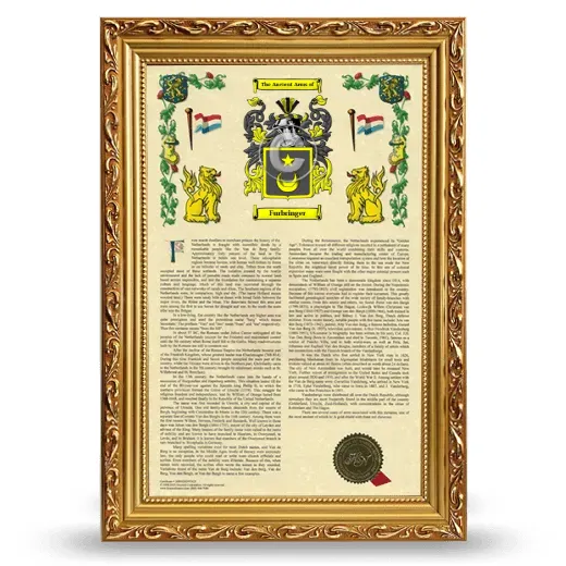 Furbringer Armorial History Framed - Gold