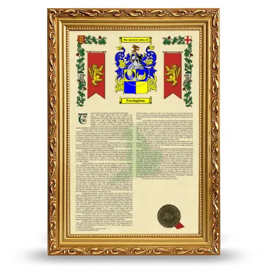 Furringhan Armorial History Framed - Gold