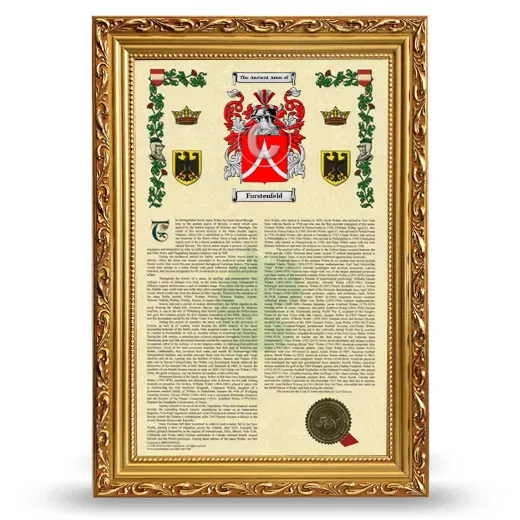 Furstenfeld Armorial History Framed - Gold