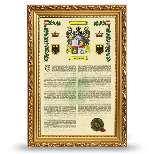 Furtwangler Armorial History Framed - Gold