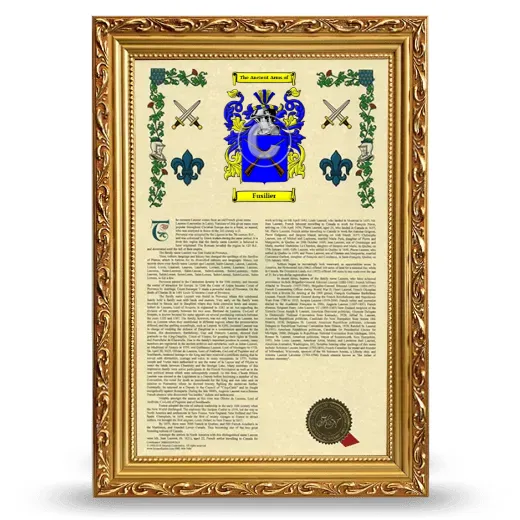 Fusilier Armorial History Framed - Gold