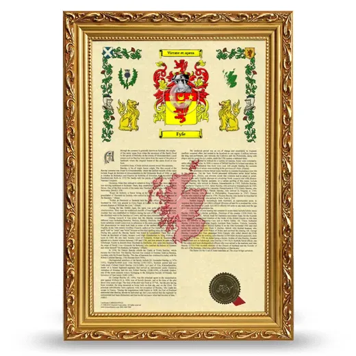 Fyfe Armorial History Framed - Gold
