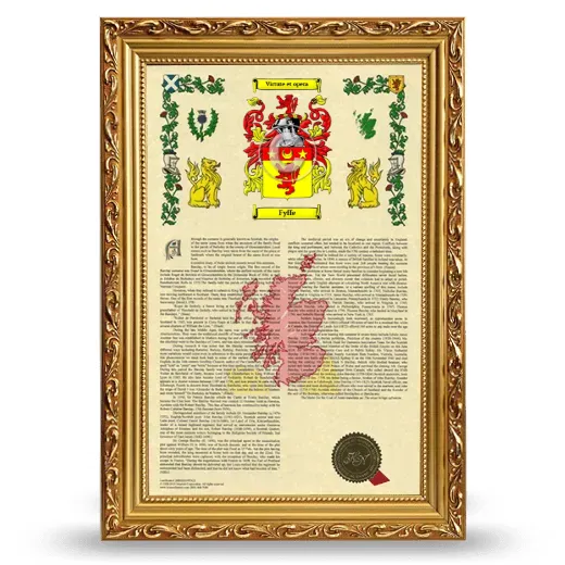 Fyffe Armorial History Framed - Gold