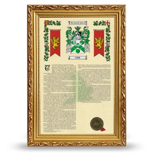 Fylde Armorial History Framed - Gold
