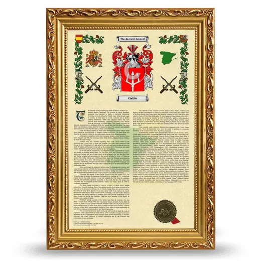 Gable Armorial History Framed - Gold
