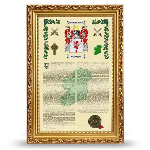 Gaghagynd Armorial History Framed - Gold