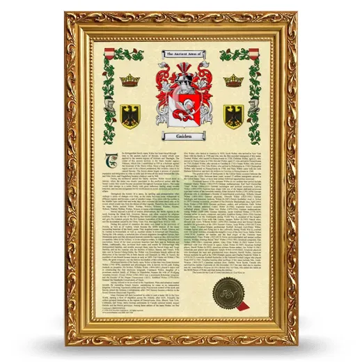 Gaiden Armorial History Framed - Gold
