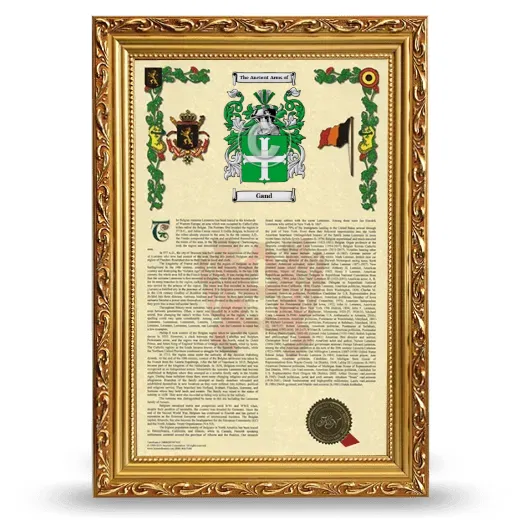 Gand Armorial History Framed - Gold