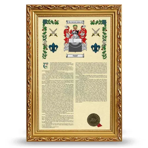 Gand Armorial History Framed - Gold