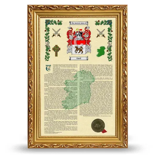 Gard Armorial History Framed - Gold