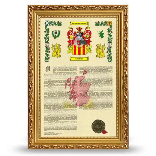 Garllant Armorial History Framed - Gold