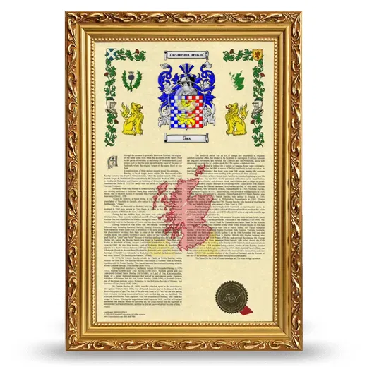 Gas Armorial History Framed - Gold