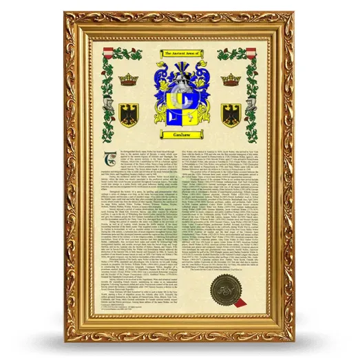 Gashaw Armorial History Framed - Gold
