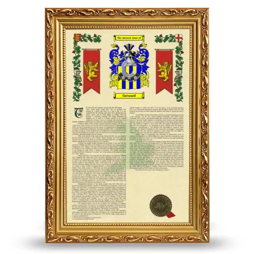 Gatward Armorial History Framed - Gold