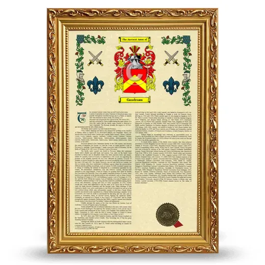 Gaudruau Armorial History Framed - Gold