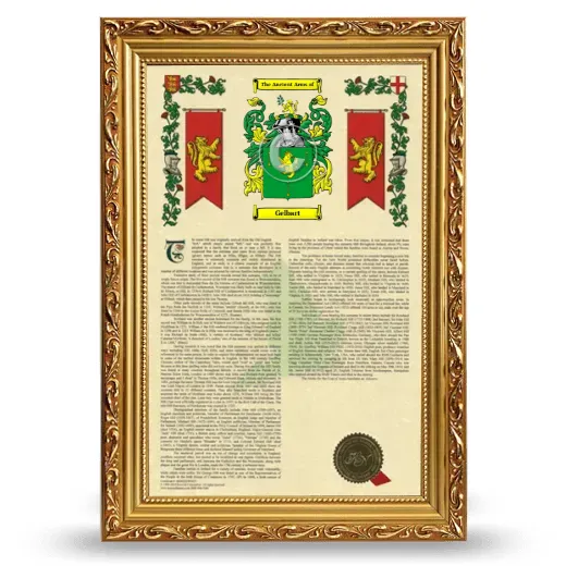Gelbart Armorial History Framed - Gold