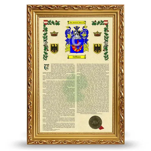 Gellhorn Armorial History Framed - Gold