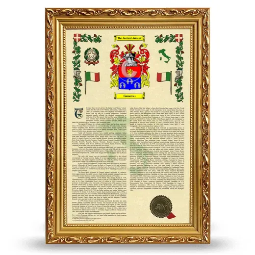 Geneva- Armorial History Framed - Gold