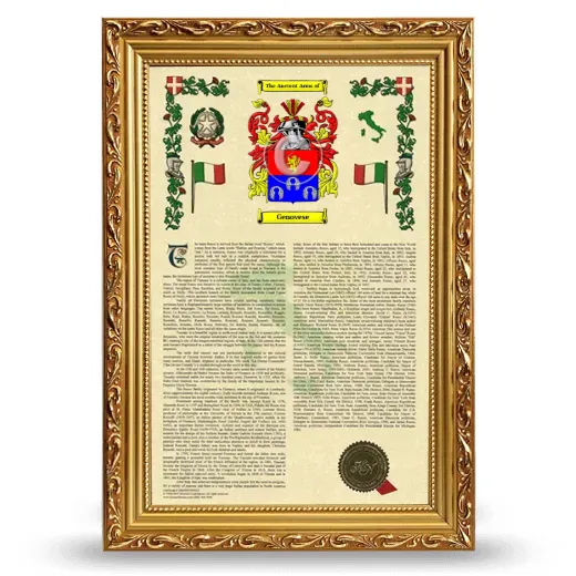 Genovese Armorial History Framed - Gold
