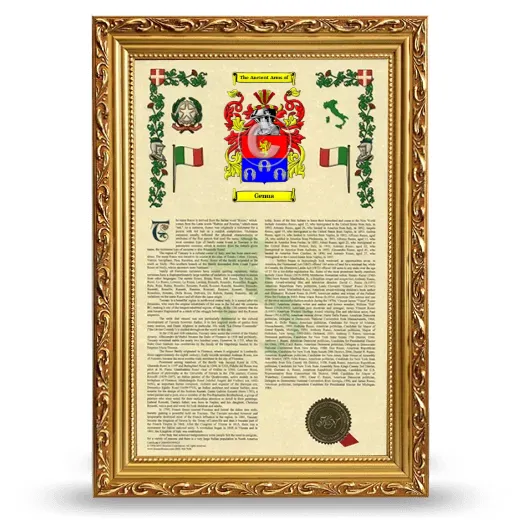 Genua Armorial History Framed - Gold