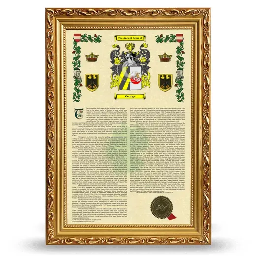 George Armorial History Framed - Gold