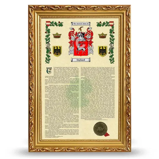 Gephard Armorial History Framed - Gold