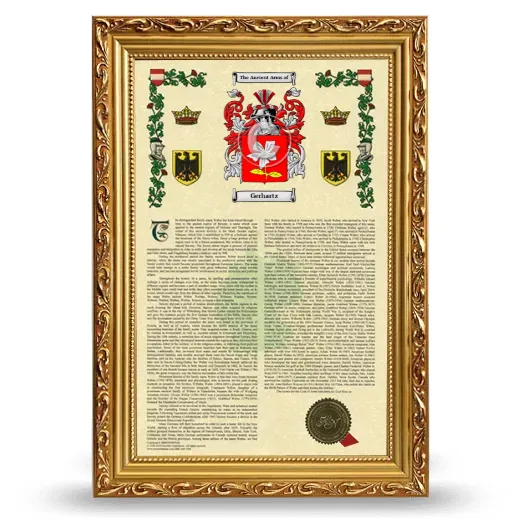 Gerhartz Armorial History Framed - Gold