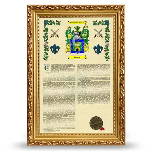 Germa Armorial History Framed - Gold