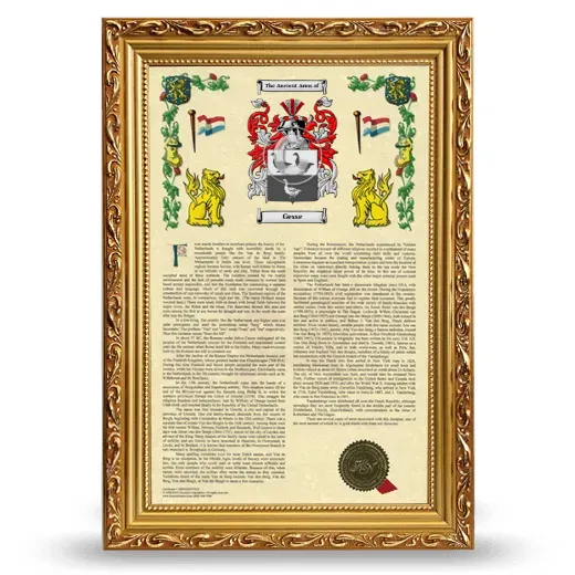 Gesse Armorial History Framed - Gold