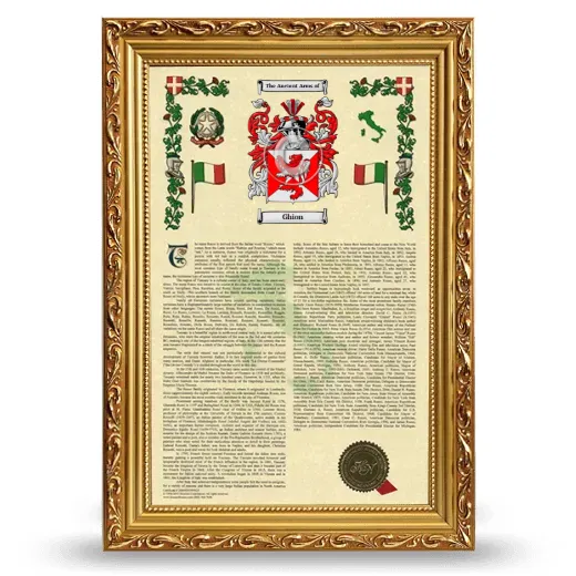 Ghion Armorial History Framed - Gold