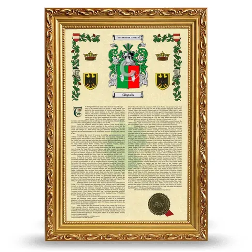 Ghysels Armorial History Framed - Gold