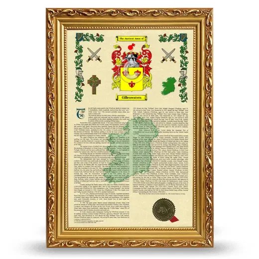 Gillenwaters Armorial History Framed - Gold