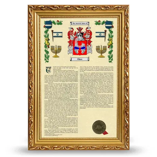 Glass Armorial History Framed - Gold