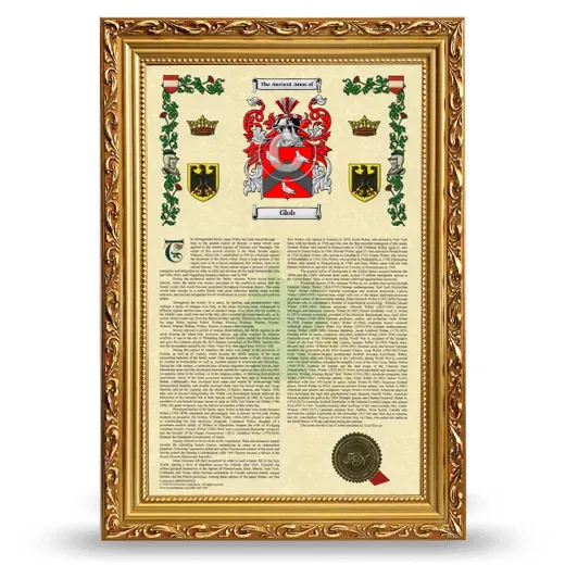 Glob Armorial History Framed - Gold