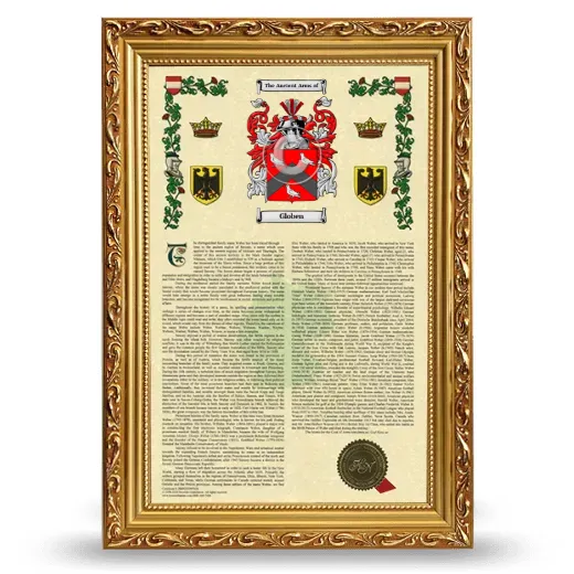 Globen Armorial History Framed - Gold