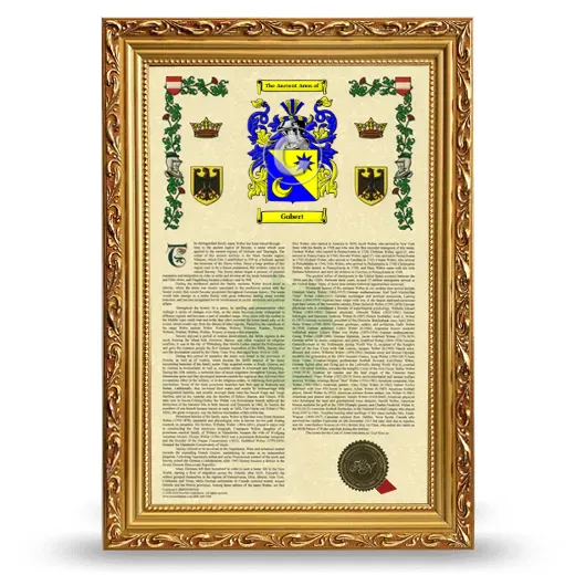 Gobert Armorial History Framed - Gold