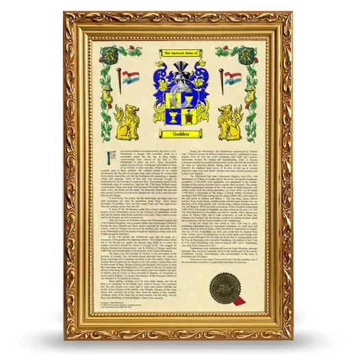 Godden Armorial History Framed - Gold