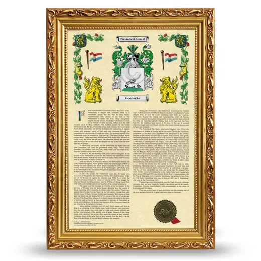 Goedecke Armorial History Framed - Gold