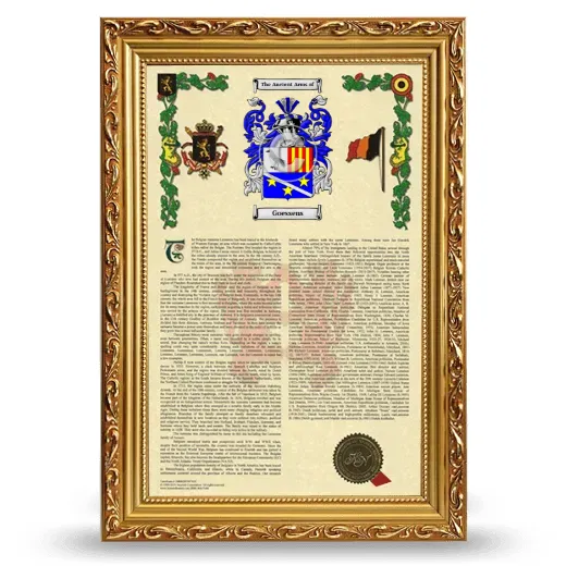 Goessens Armorial History Framed - Gold